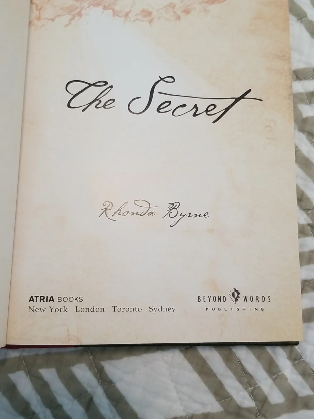 The Secret By Rhonda Byrne Hardcover Book
